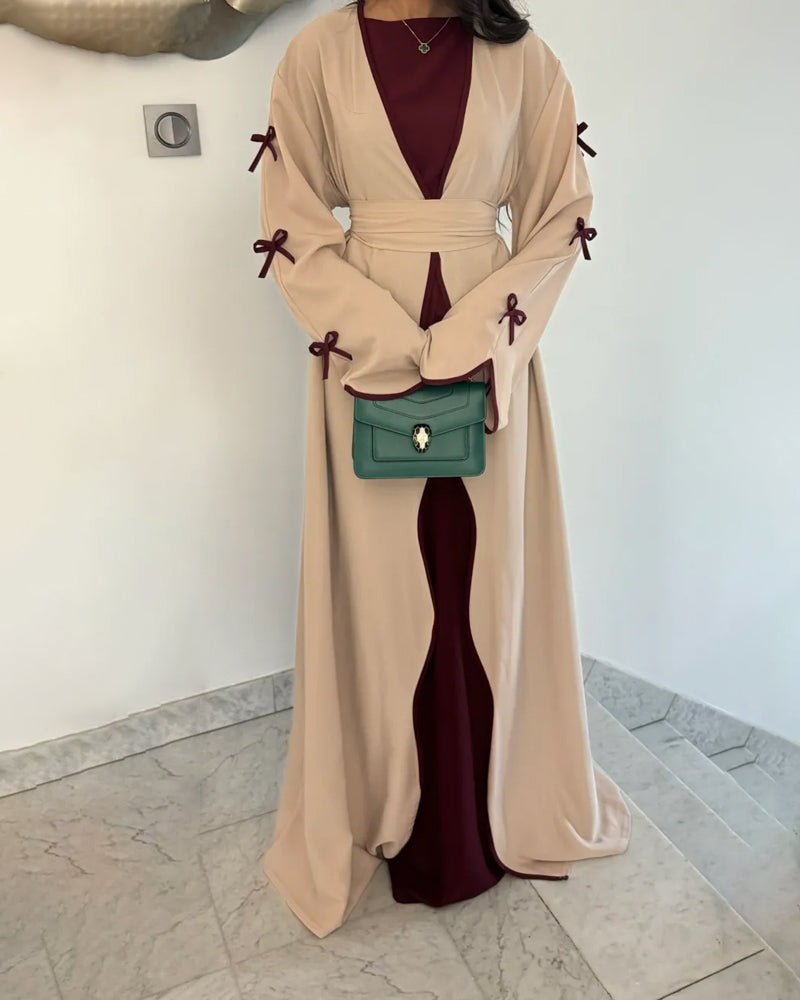 Sara™ |Elegant Bow Cardigan & Dress tvådelat set
