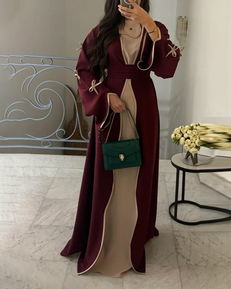 Sara™ |Elegant Bow Cardigan & Dress tvådelat set