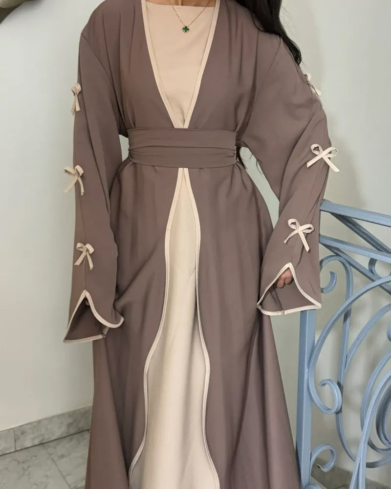 Sara™ |Elegant Bow Cardigan & Dress tvådelat set
