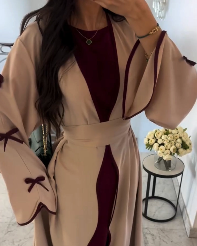 Sara™ |Elegant Bow Cardigan & Dress tvådelat set