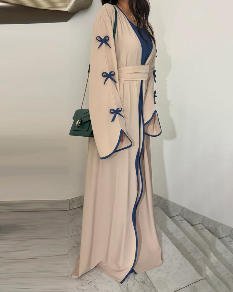 Sara™ |Elegant Bow Cardigan & Dress tvådelat set