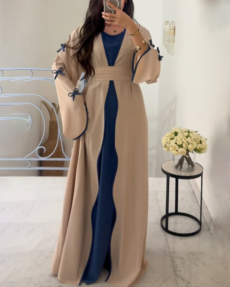 Sara™ |Elegant Bow Cardigan & Dress tvådelat set