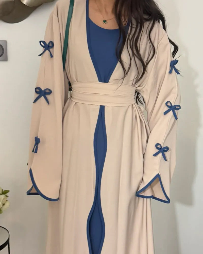 Sara™ |Elegant Bow Cardigan & Dress tvådelat set