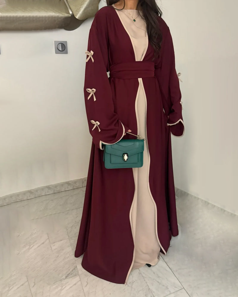Sara™ |Elegant Bow Cardigan & Dress tvådelat set