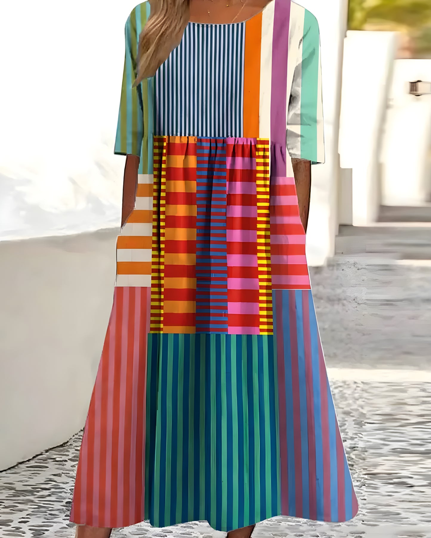 Freja™ | Artistic Colourful skjorta i ren bomull