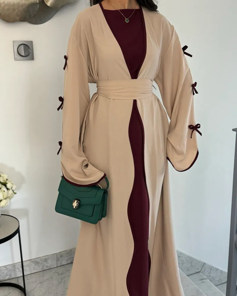 Sara™ |Elegant Bow Cardigan & Dress tvådelat set
