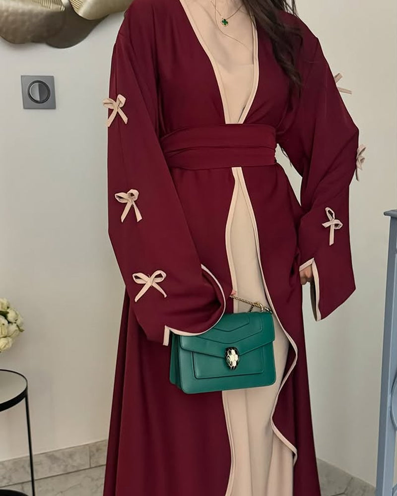 Sara™ |Elegant Bow Cardigan & Dress tvådelat set