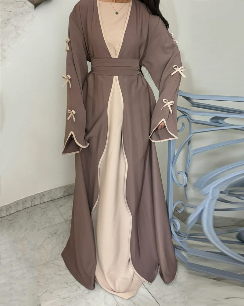 Sara™ |Elegant Bow Cardigan & Dress tvådelat set